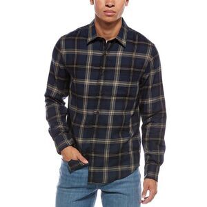 Vince Mens Terrace Plaid Shirt, Blue